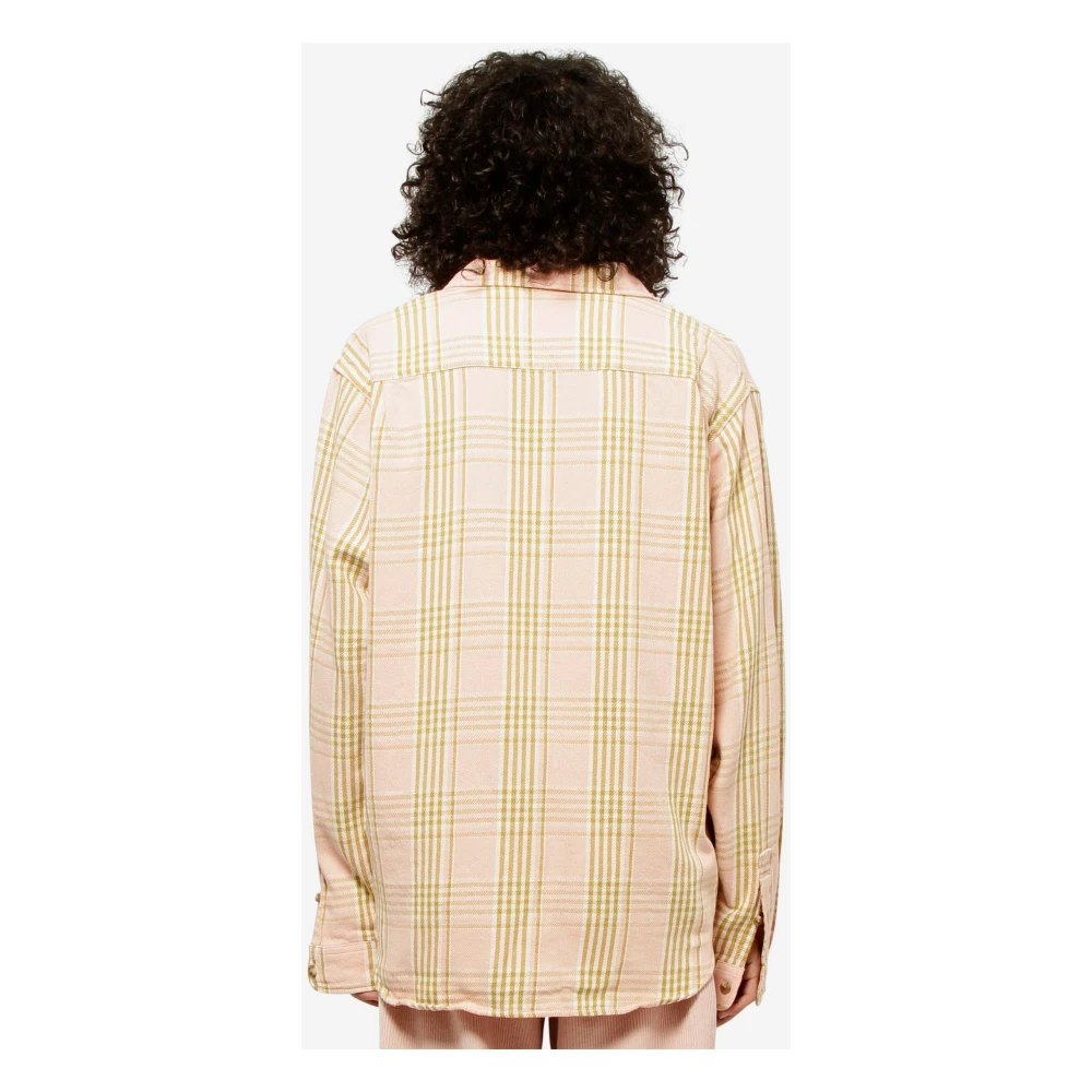 Stüssy Geruite Katoenen Overhemd in Roze Pink Heren