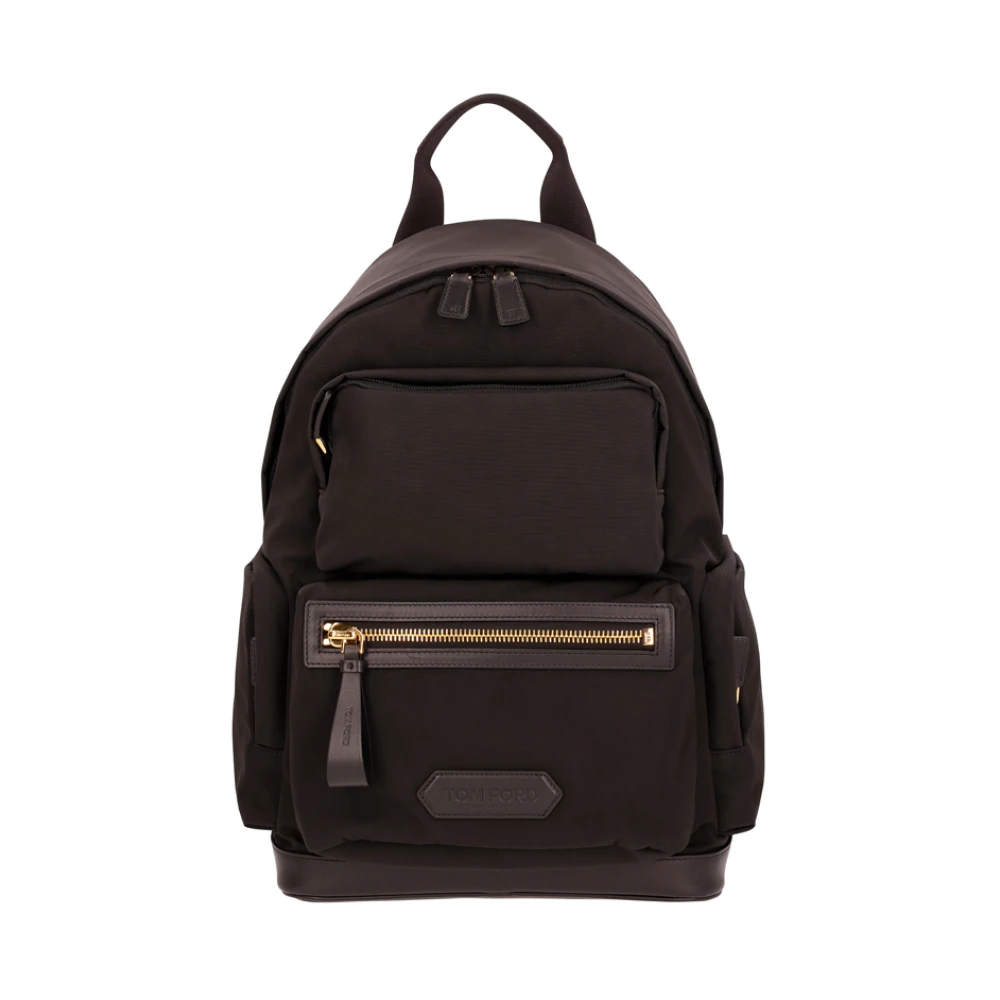 Tom Ford Brown Backpacks, Male, One Size, Nylon Backpack