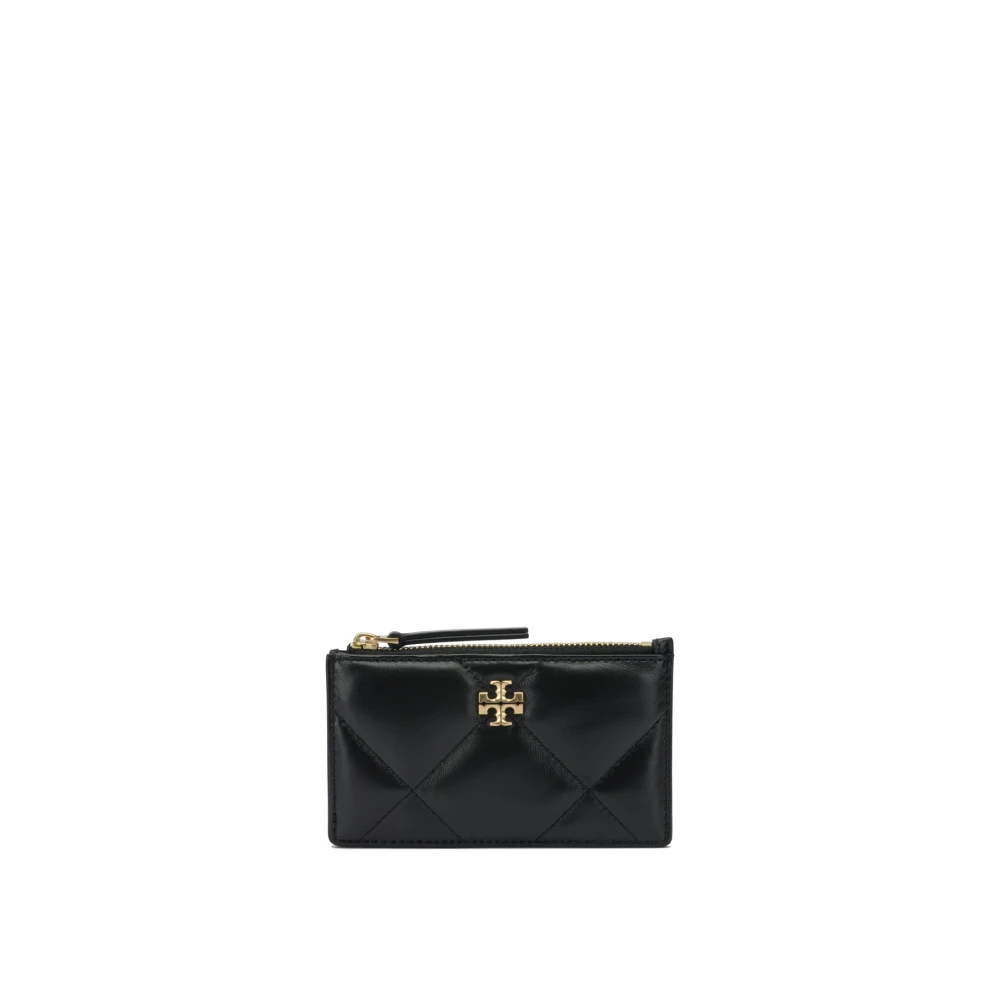 Tory Burch Women's Black Wallets & Cardholders, One Size, Kira Diamond Quilt Zip Card Case