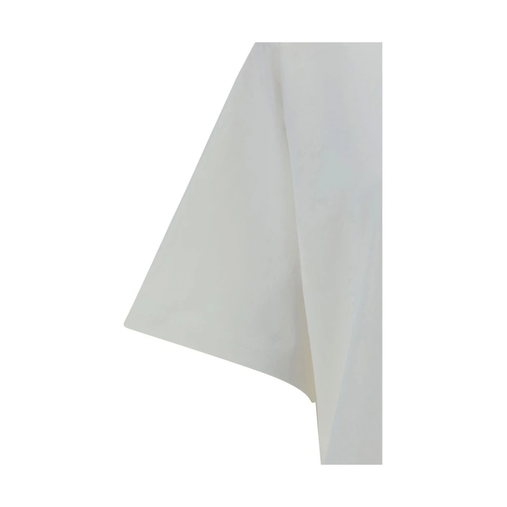 Róhe Katoenen Geribbeld T-shirt Monochroom Oversized Pasvorm White Dames