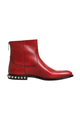 Röda Studded Chelsea Ankelboots