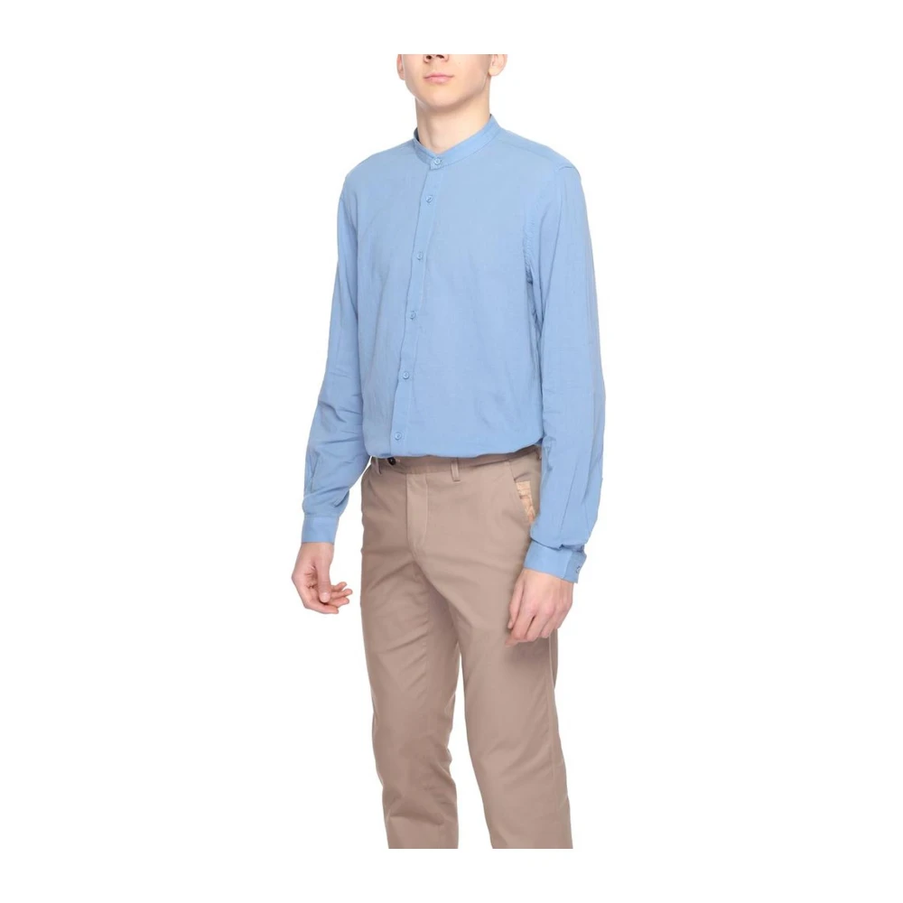 Antony Morato Katoenen Lange Mouw Shirt Lente Zomer Collectie Blue Heren