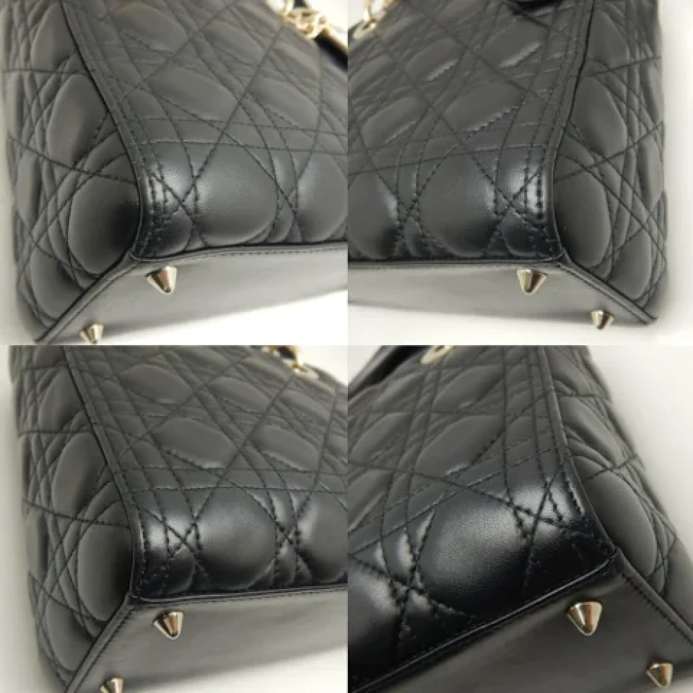 Dior Vintage Pre-owned Leather handbags Black Dames