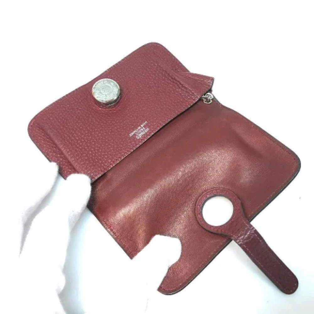 Hermès Vintage Pre-owned Leather wallets Red Dames
