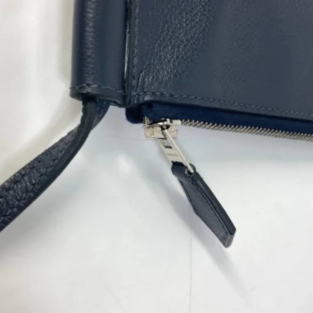 Hermès Vintage Pre-owned Leather shoulder-bags Blue Heren