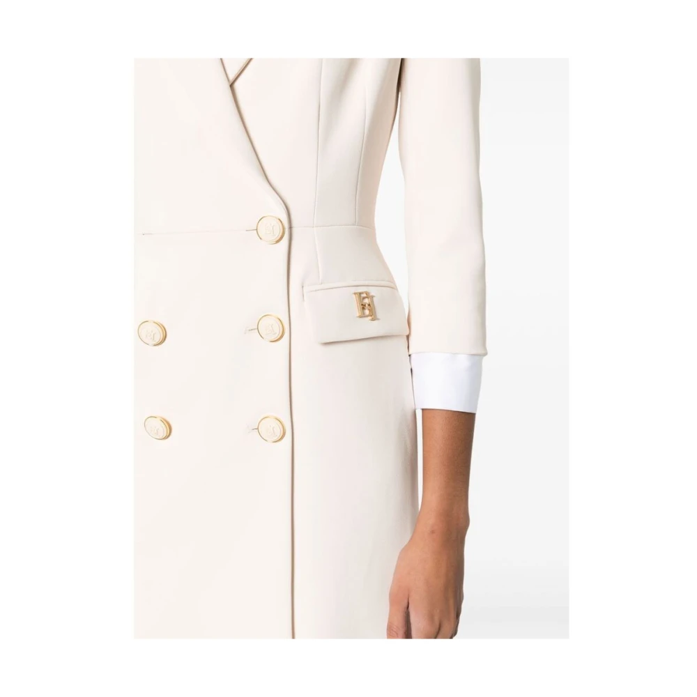 Elisabetta Franchi Double-Breasted Coats White Dames
