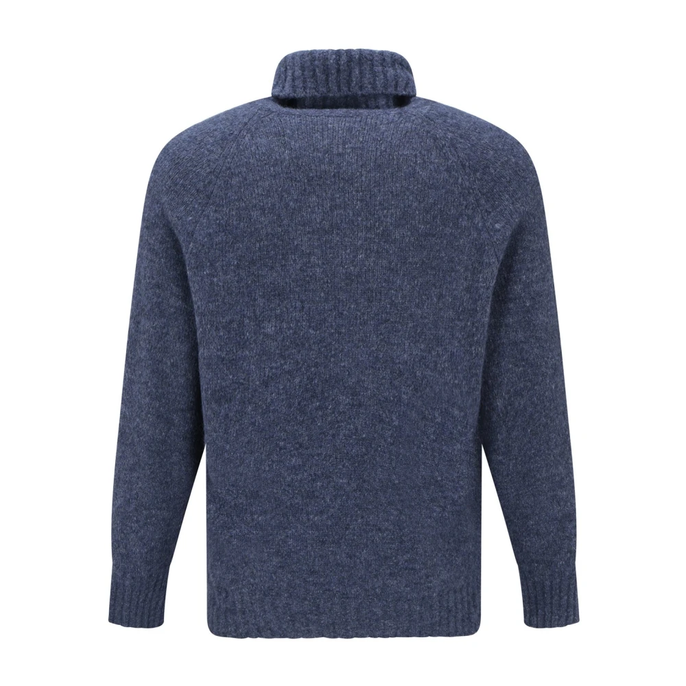 BRUNELLO CUCINELLI Alpaca Wol Turtleneck Sweater Blue Heren