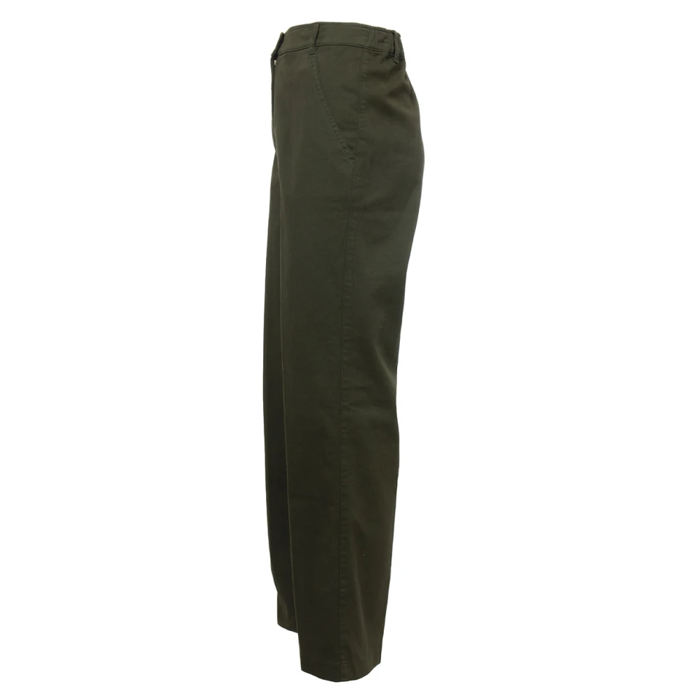 Aspesi Cotton Wide Leg Pants Green Dames