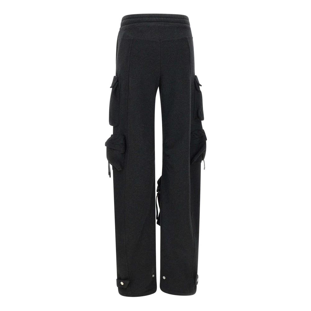 The Attico Zwarte Katoenen Fleece Jogger Broek Black Dames