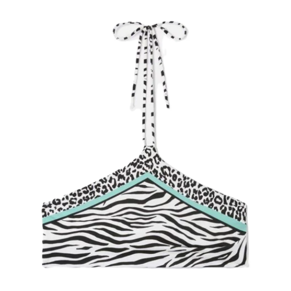 Mc2 Saint Barth Women's Multicolor Bikinis, Xs, Nairobi Foulard Bandeau Bikini Top With Central Lace