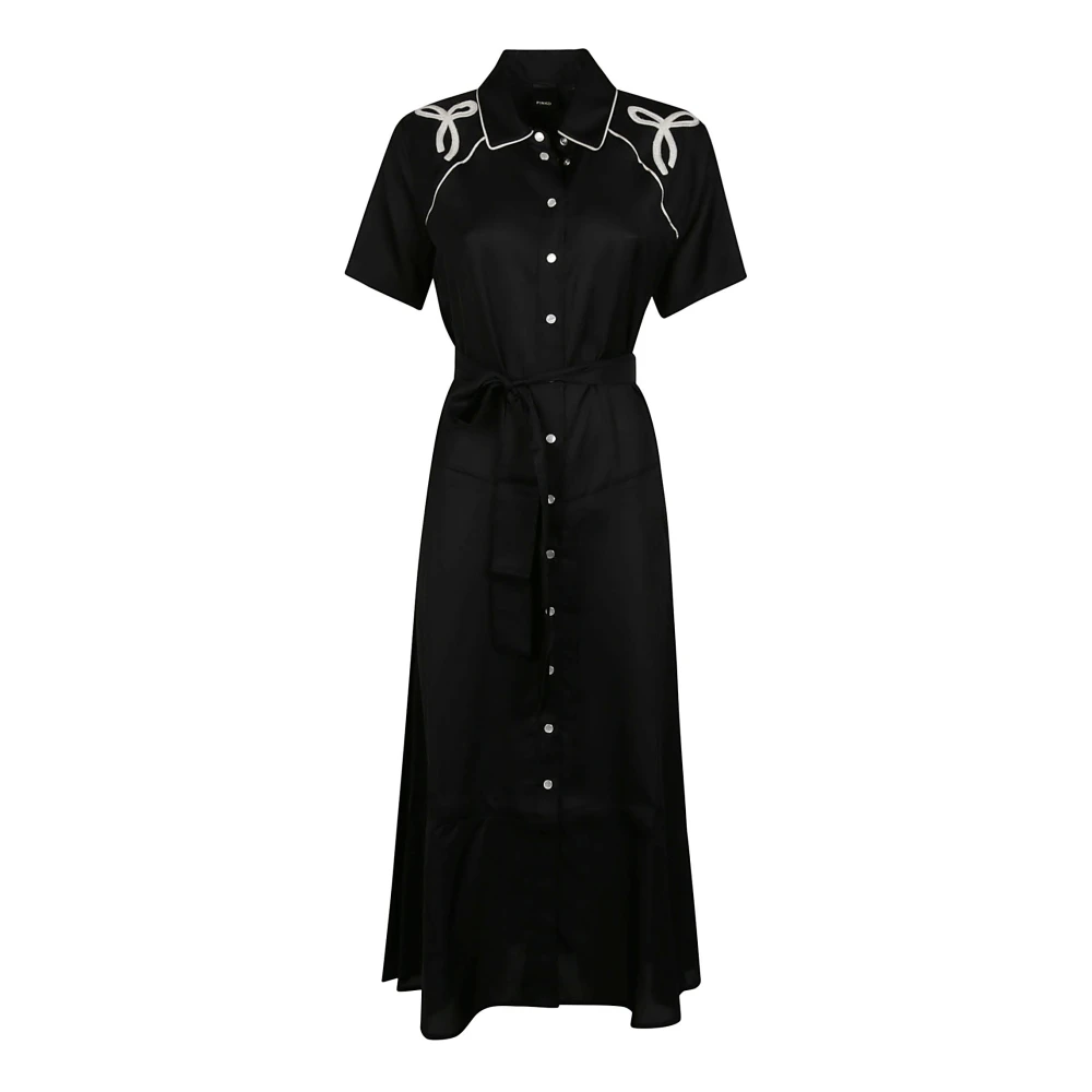 Pinko Stijlvolle Chemisier Jurk Black Dames