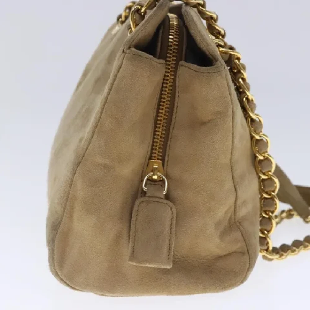 Prada Vintage Pre-owned Suede prada-bags Beige Dames