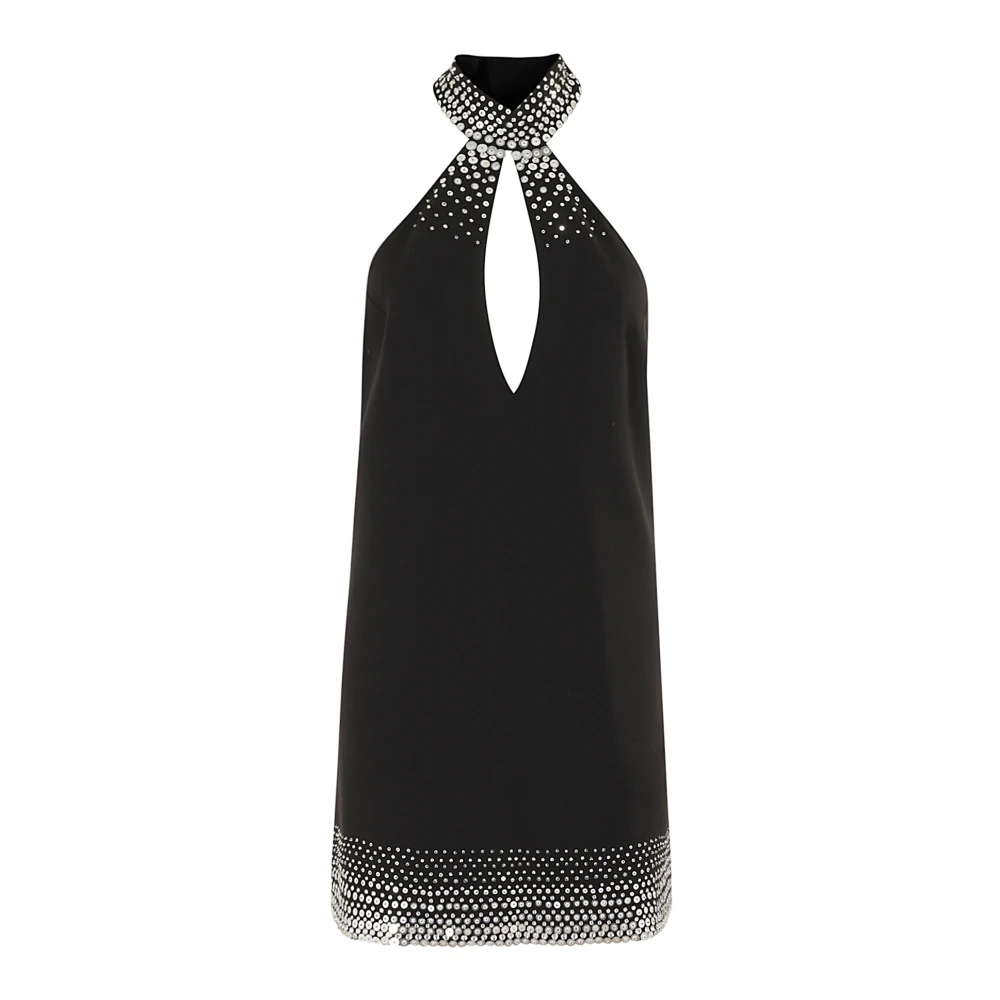 Amen Crepe Geborduurde Jurk Black Dames