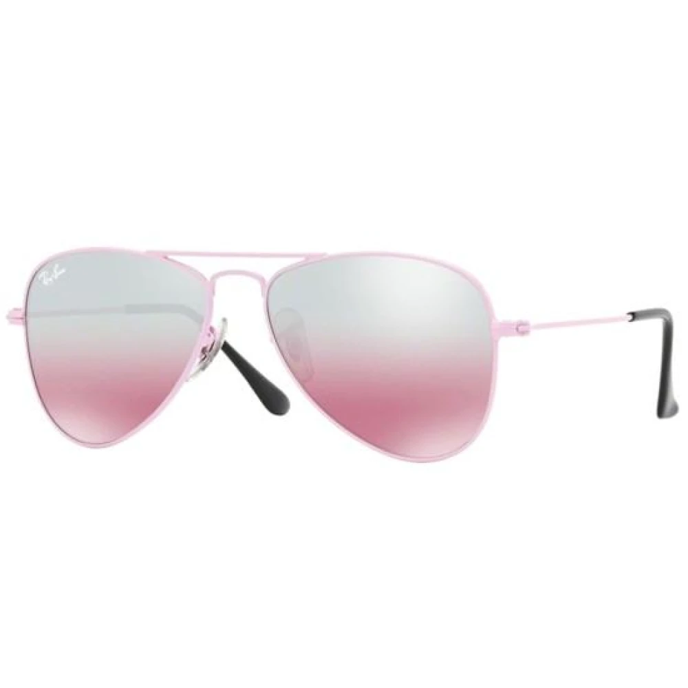 Ray-Ban Unisex Pink Sunglasses, 52 Mm, Junior Aviator Mirrored Sunglasses /Brown