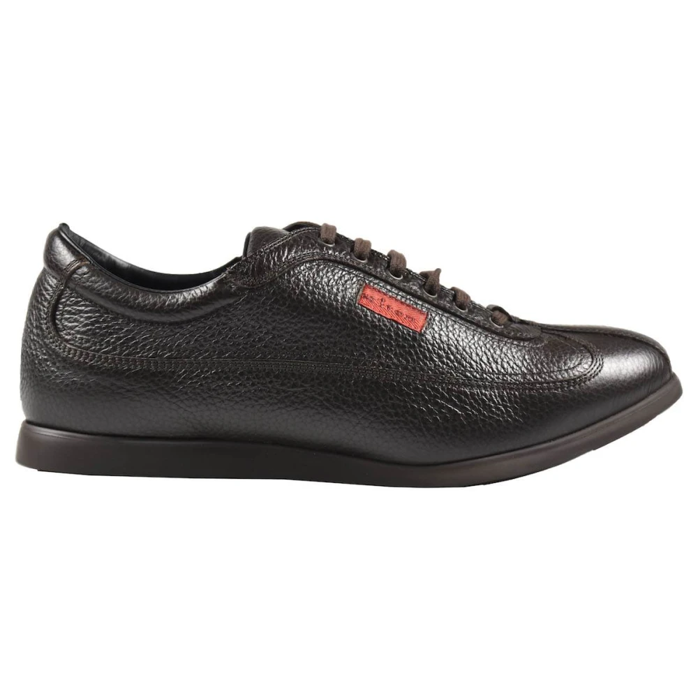 Kiton Sneakers Regular Solid 100% Handmade Heren Schoenen Bruin