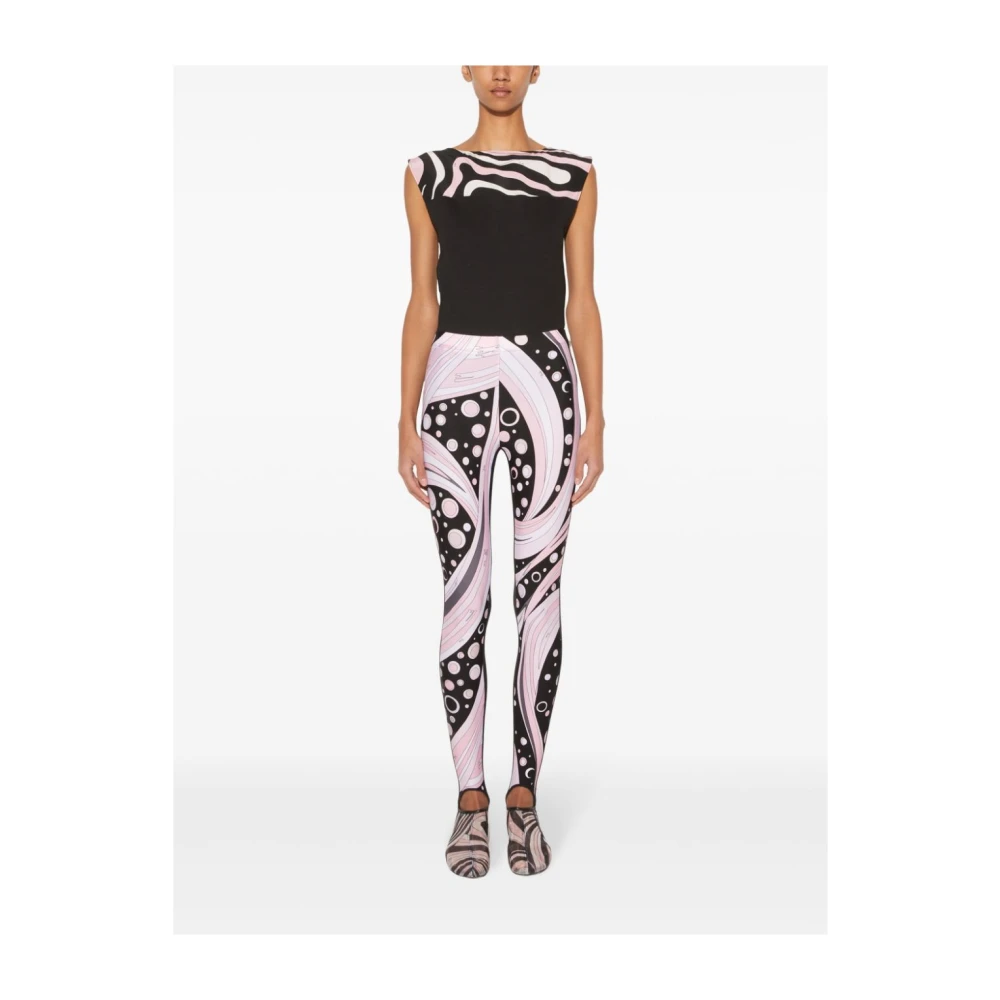 EMILIO PUCCI Stijlvolle Bianco Nero Rosa Broek Aw24 Multicolor Dames