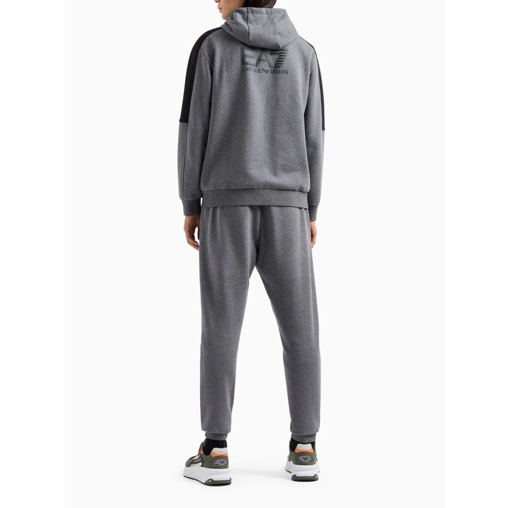Emporio Armani EA7 Sportieve hoodie en jogger set Gray Heren