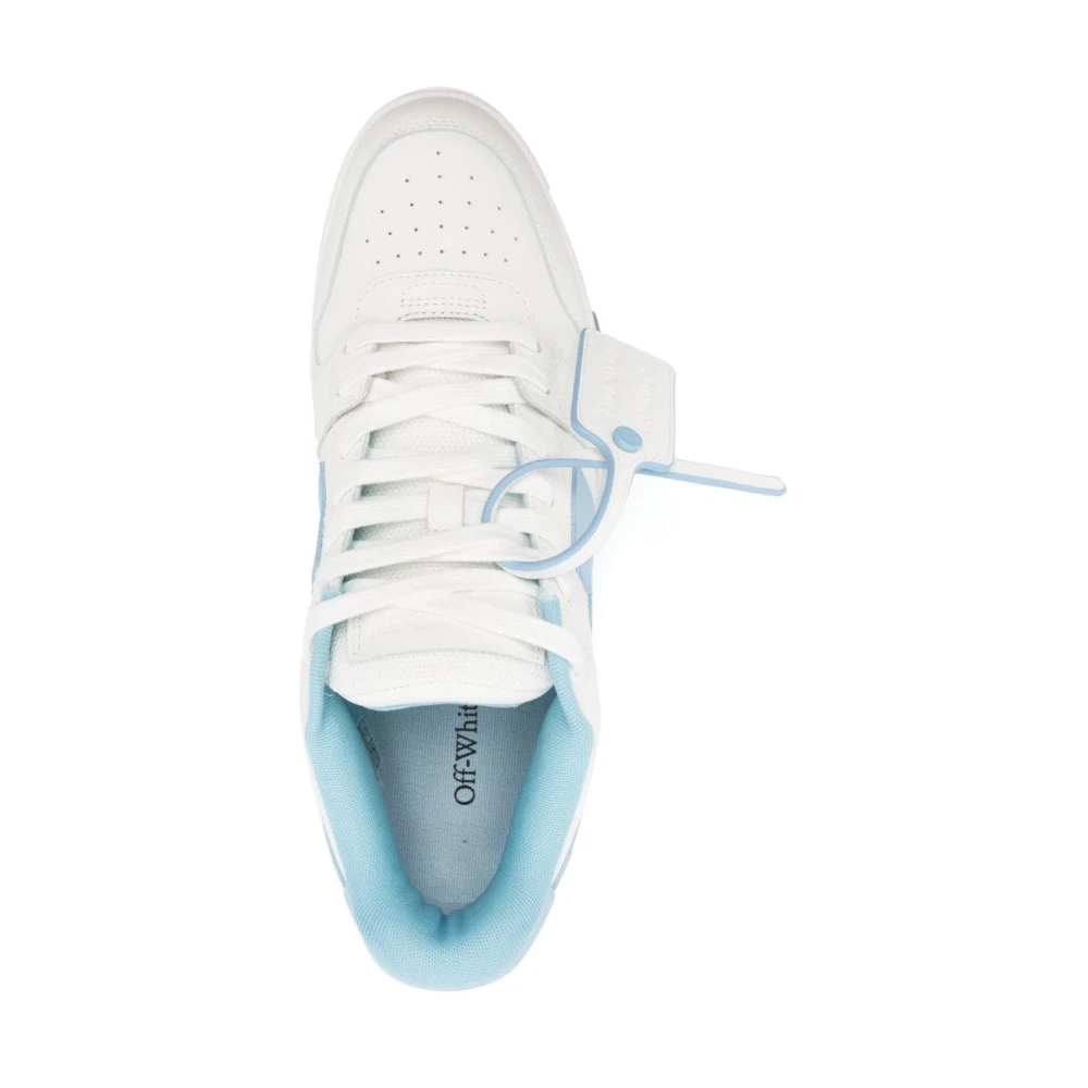 Off White Witte Sneakers met Blauwe Details
