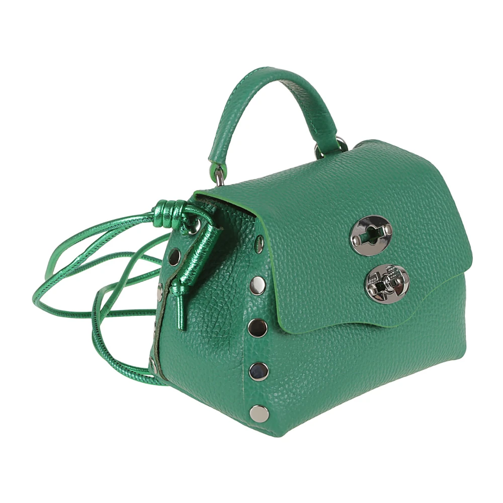 Zanellato Groene leren schoudertas Green Dames