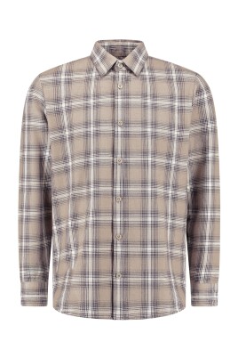 brown-twill-checked-shirt-men