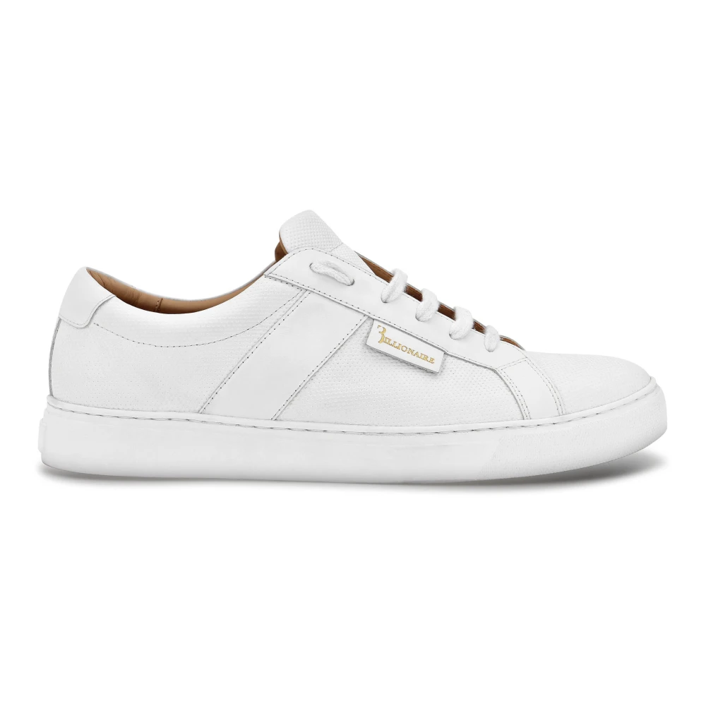 Billionaire Leren Lo-Top Sneakers Heren Schoenen Wit