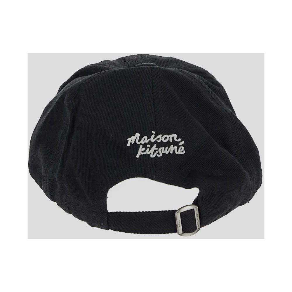 Maison Kitsuné Katoenen Vos Cap Black Heren