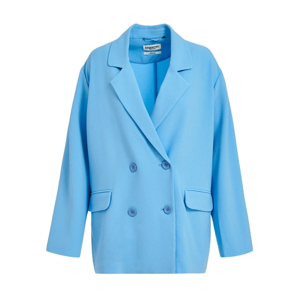 Essentiel Antwerp Neongrön Oversized Blazer med Revers Blue, Dam