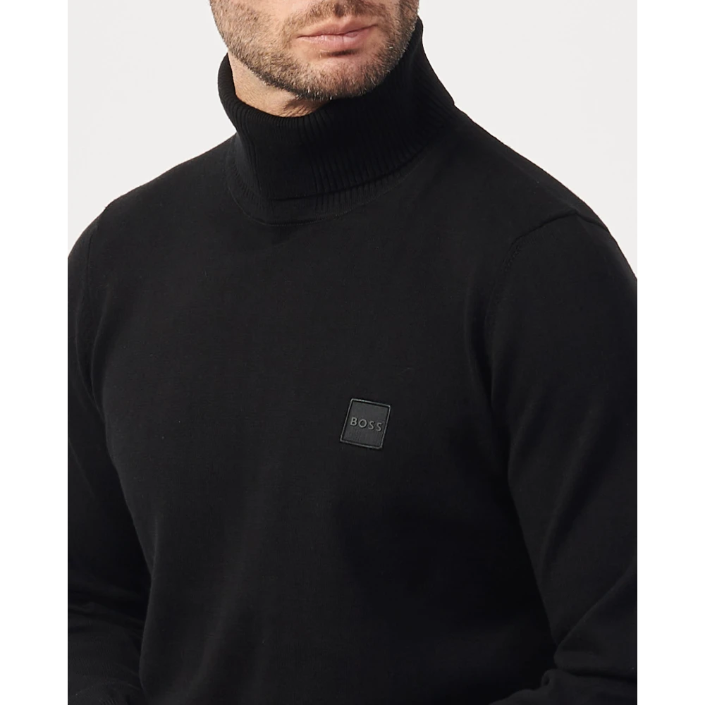 Hugo Boss Zwarte Coltrui Kasjmiermix Black Heren
