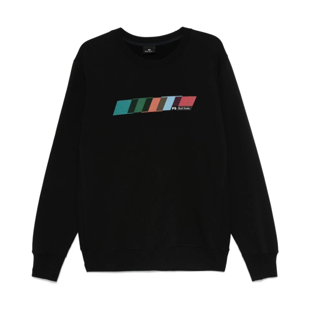 Paul Smith Streep Print Ronde Hals Sweater Black Heren