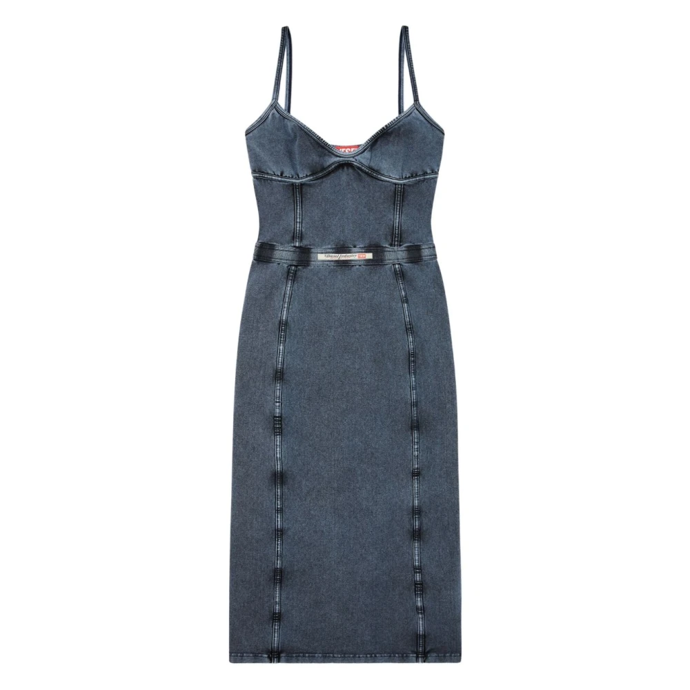 Diesel Women's Grey Charcoal Denim V-Neck Dress