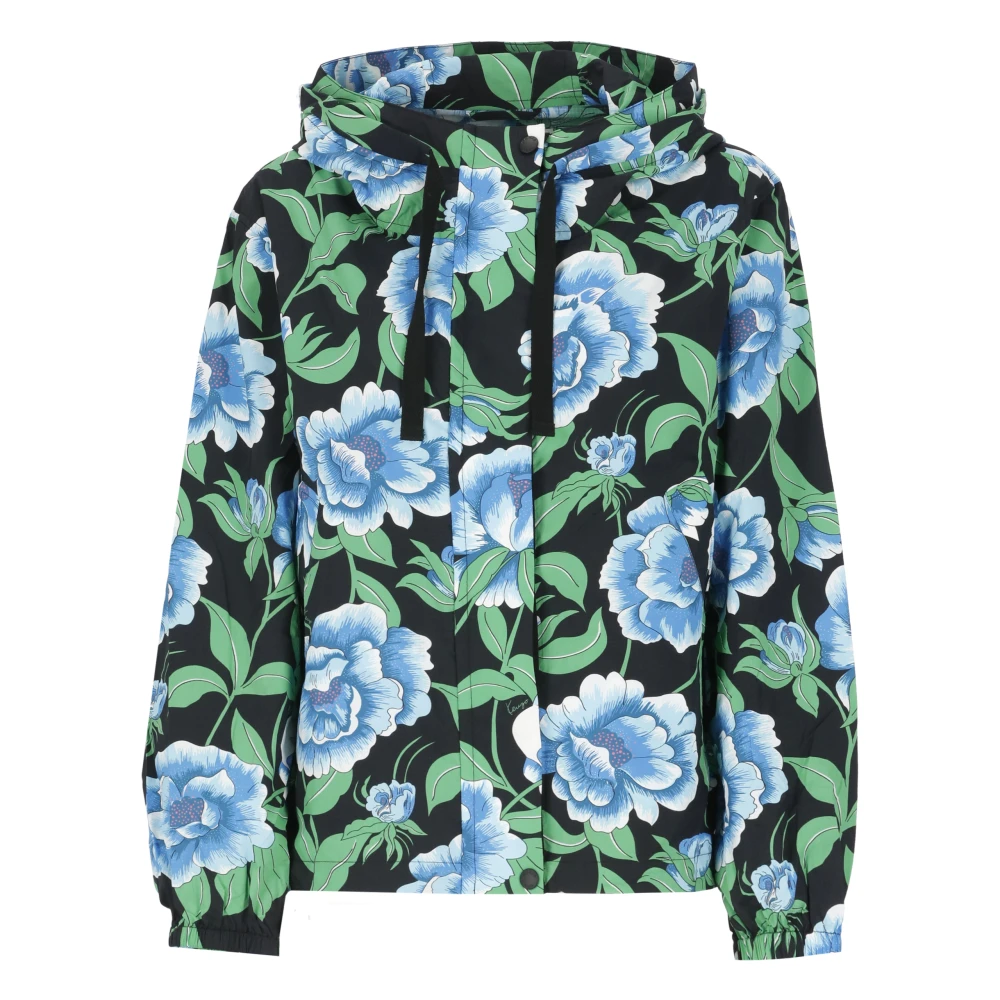 Kenzo Zwarte Waterdichte Bloemenjas Multicolor Dames