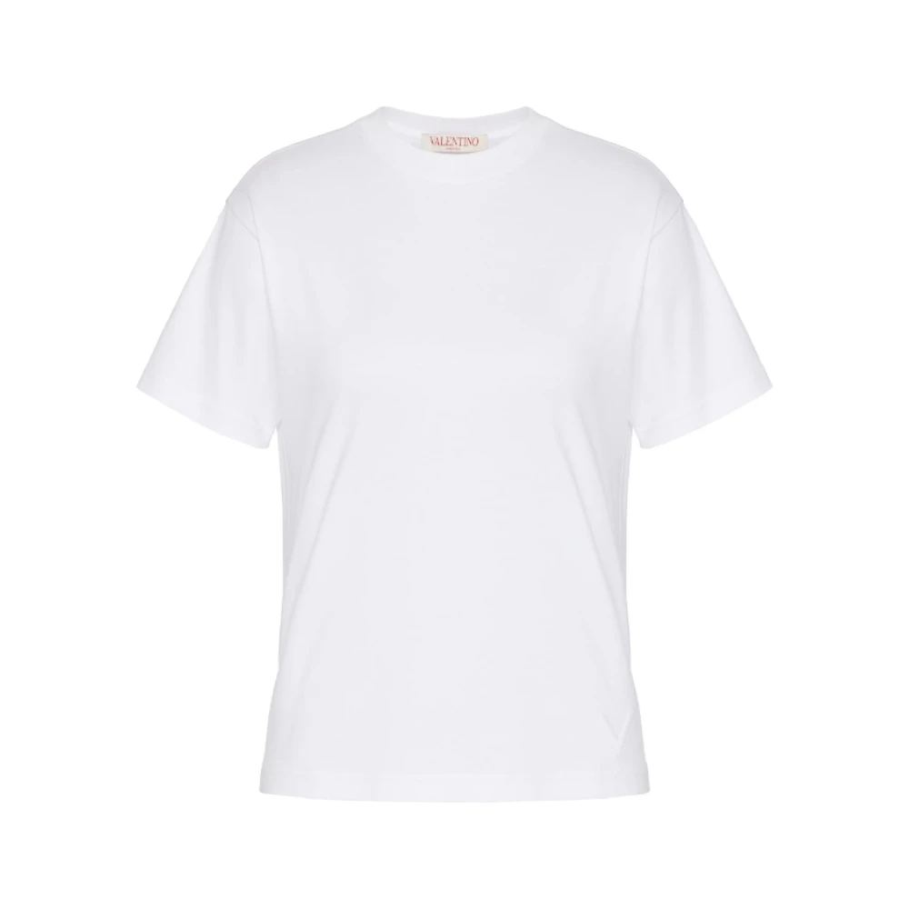 Valentino Witte Katoenen Crew Neck T-Shirt White Dames