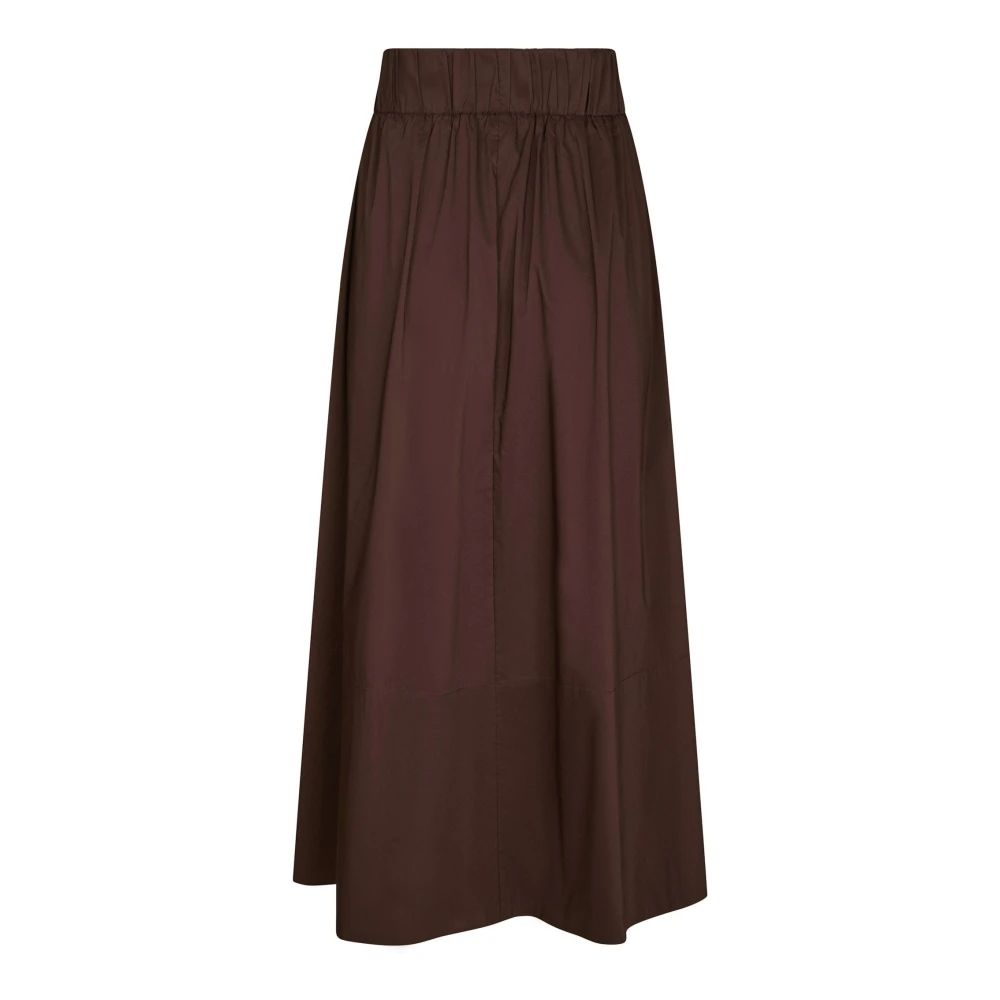 Neo Noir Women's Brown Chocolate Poplin Shirt - Midi Skirts - S - Skirts