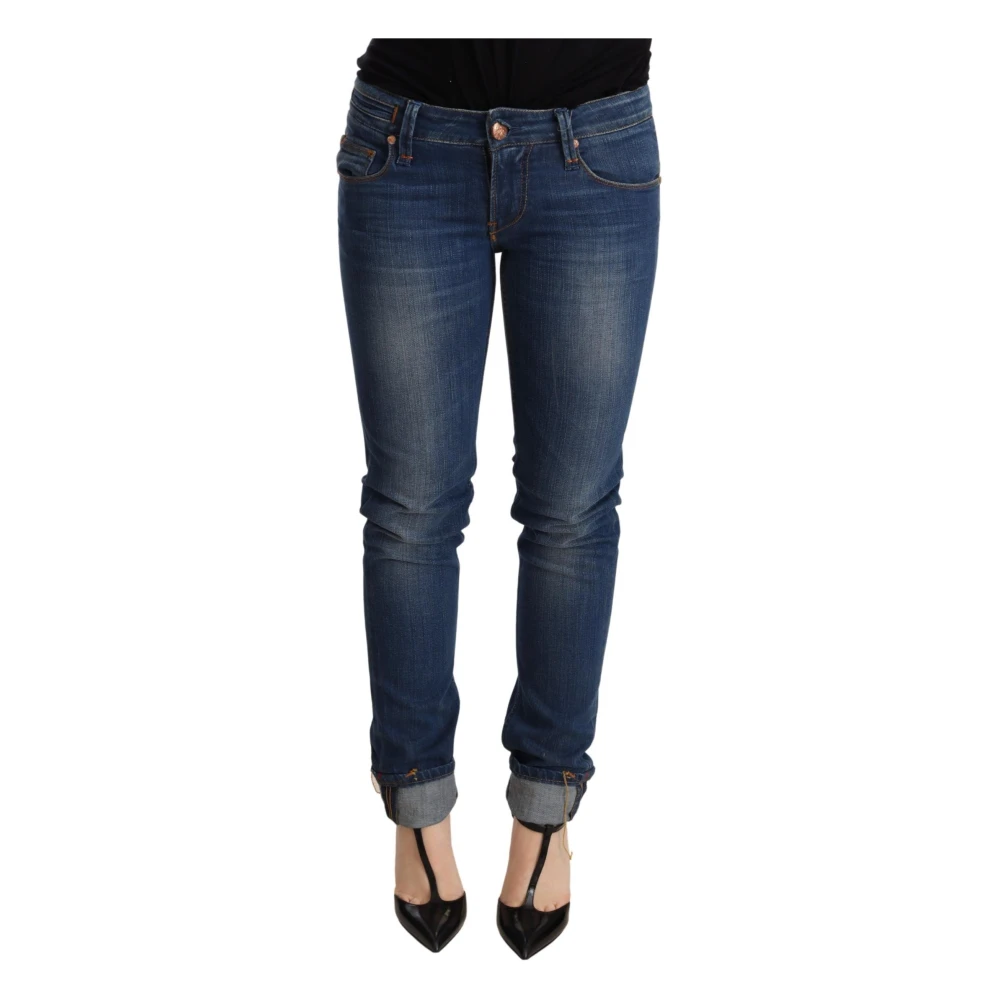 Acht Women's Blue Low Waist Skinny Denim Jeans