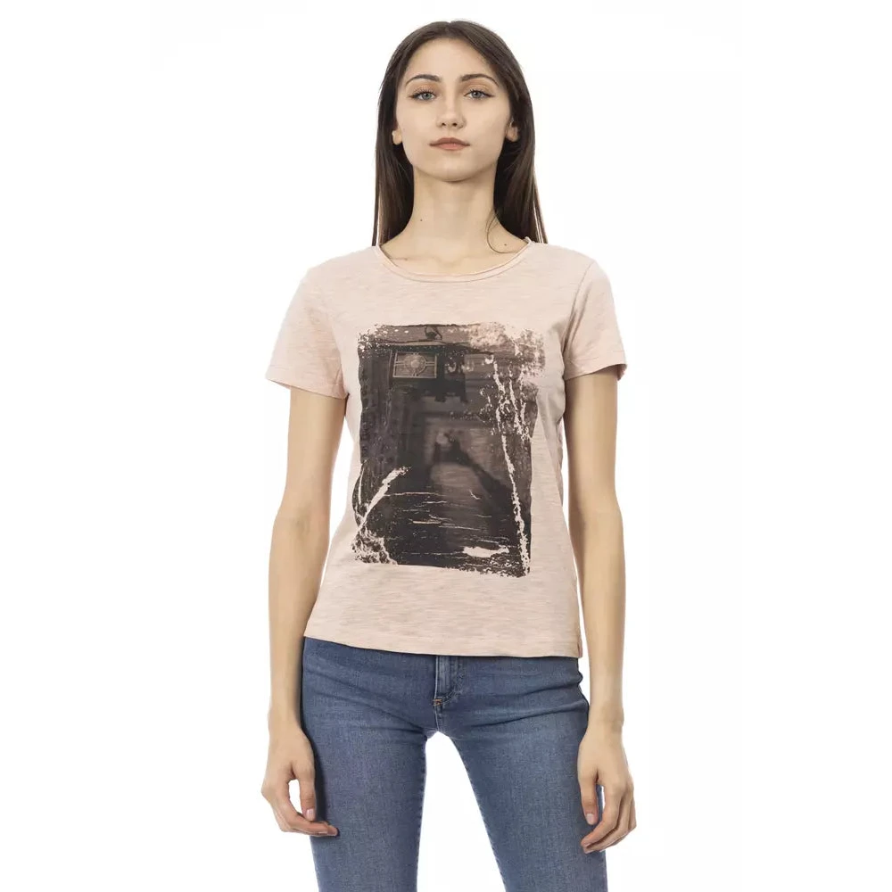 Trussardi Vrouw Beige Tops Dames, Xl, Katoen, Action Katoenen T-Shirt