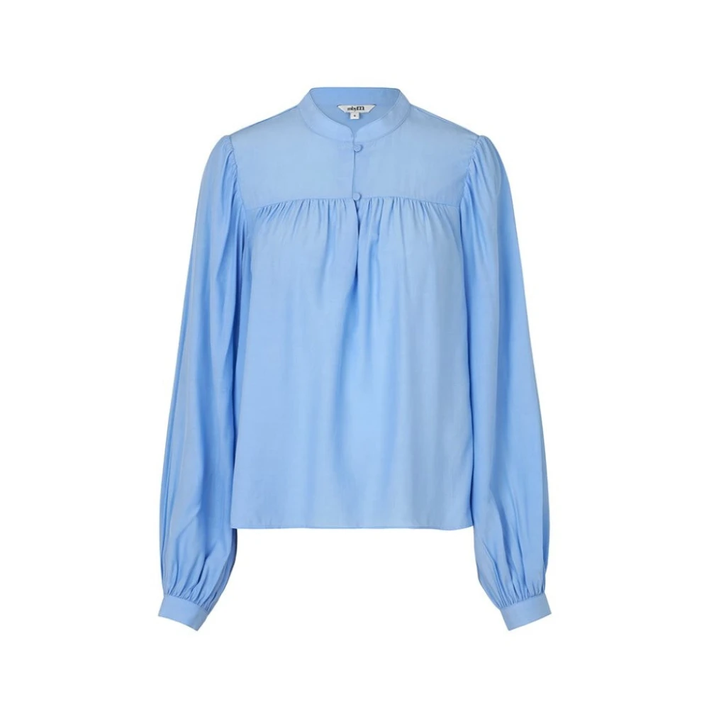 MbyM Lichtblauwe Mandarin Kraag Blouse Blue Dames