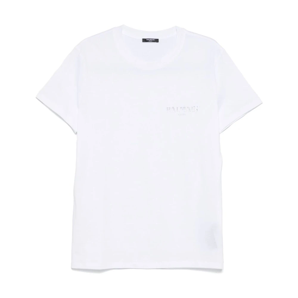 Balmain Men's White Crew Neck T-Shirts And Polos