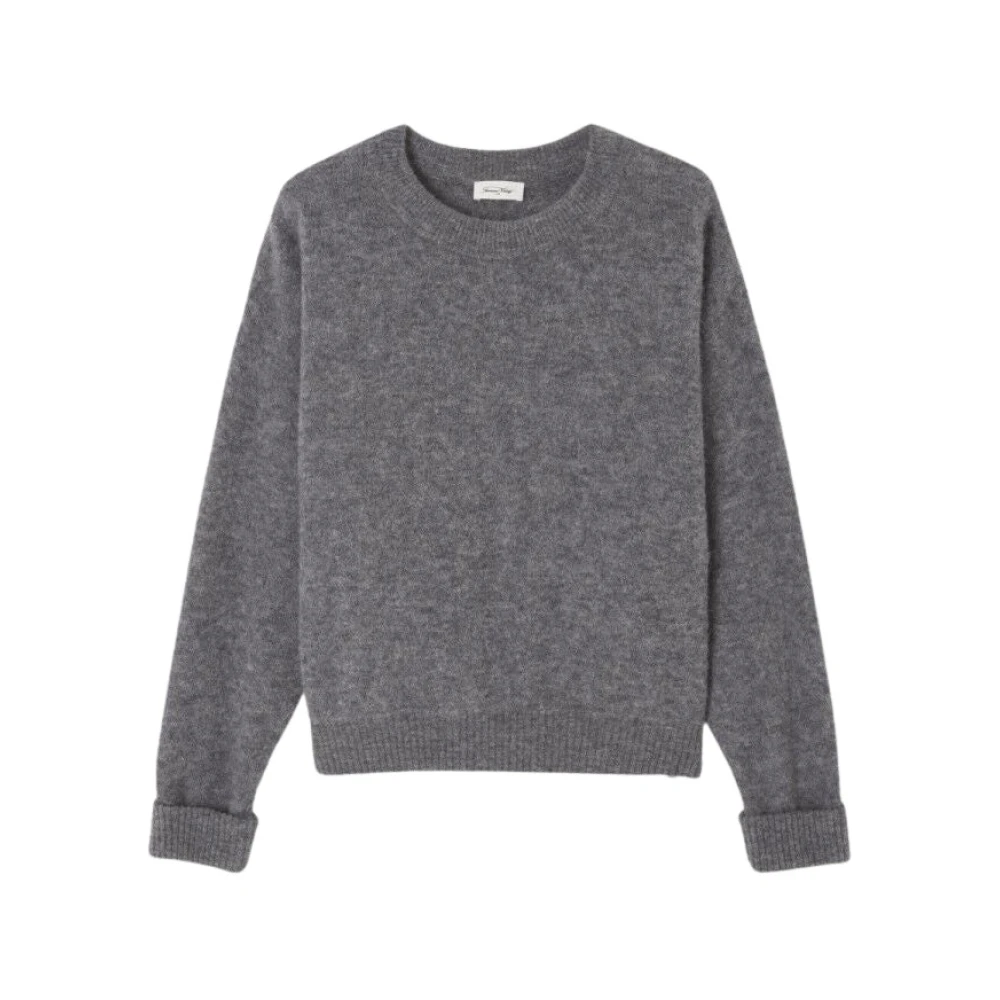 American Vintage Vrouw Grijs Truien & Vesten Dames, S, Wol, Tricot Met Bootnek En Lange Mouwen