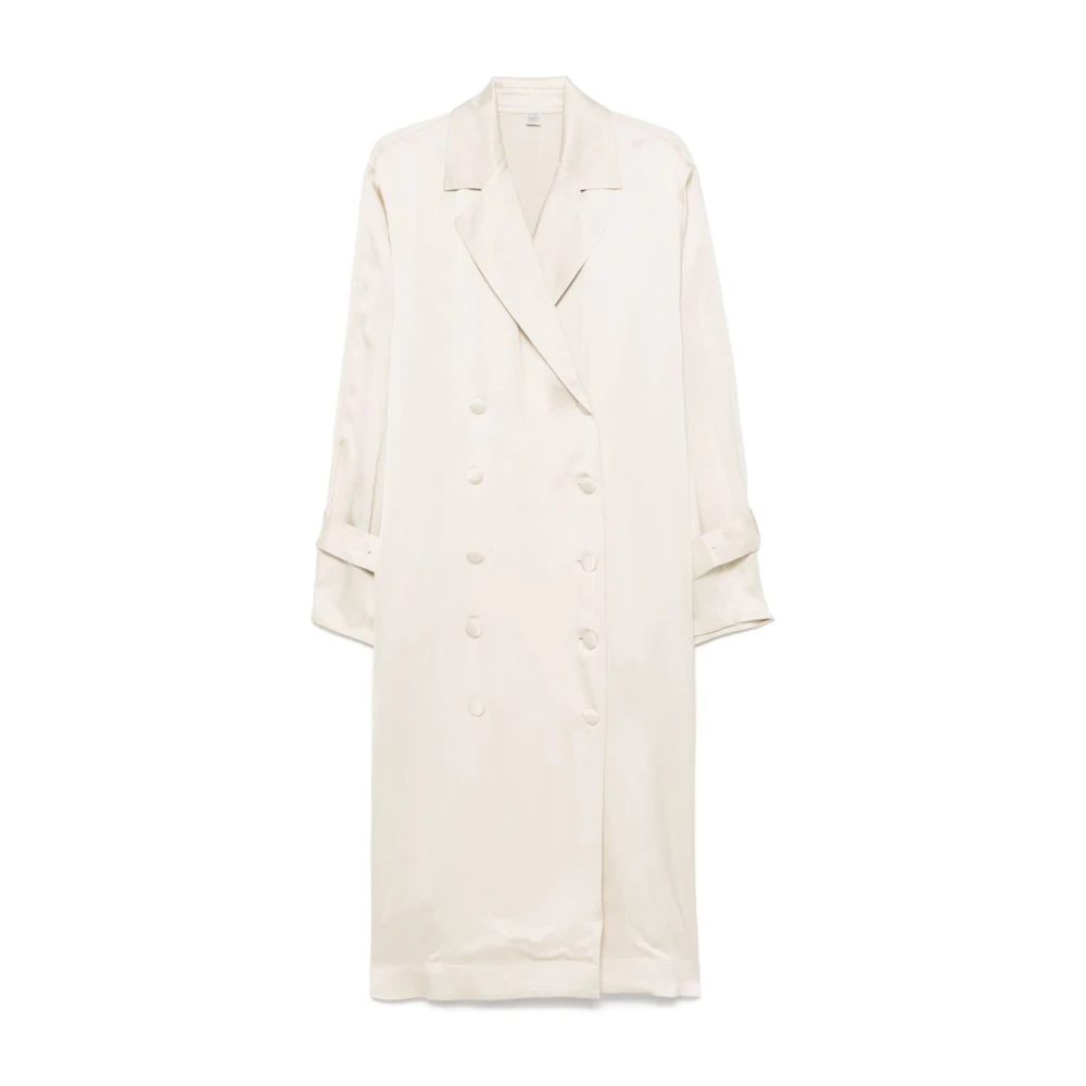 TotêMe Parel Satijn Trench Jurk White Dames