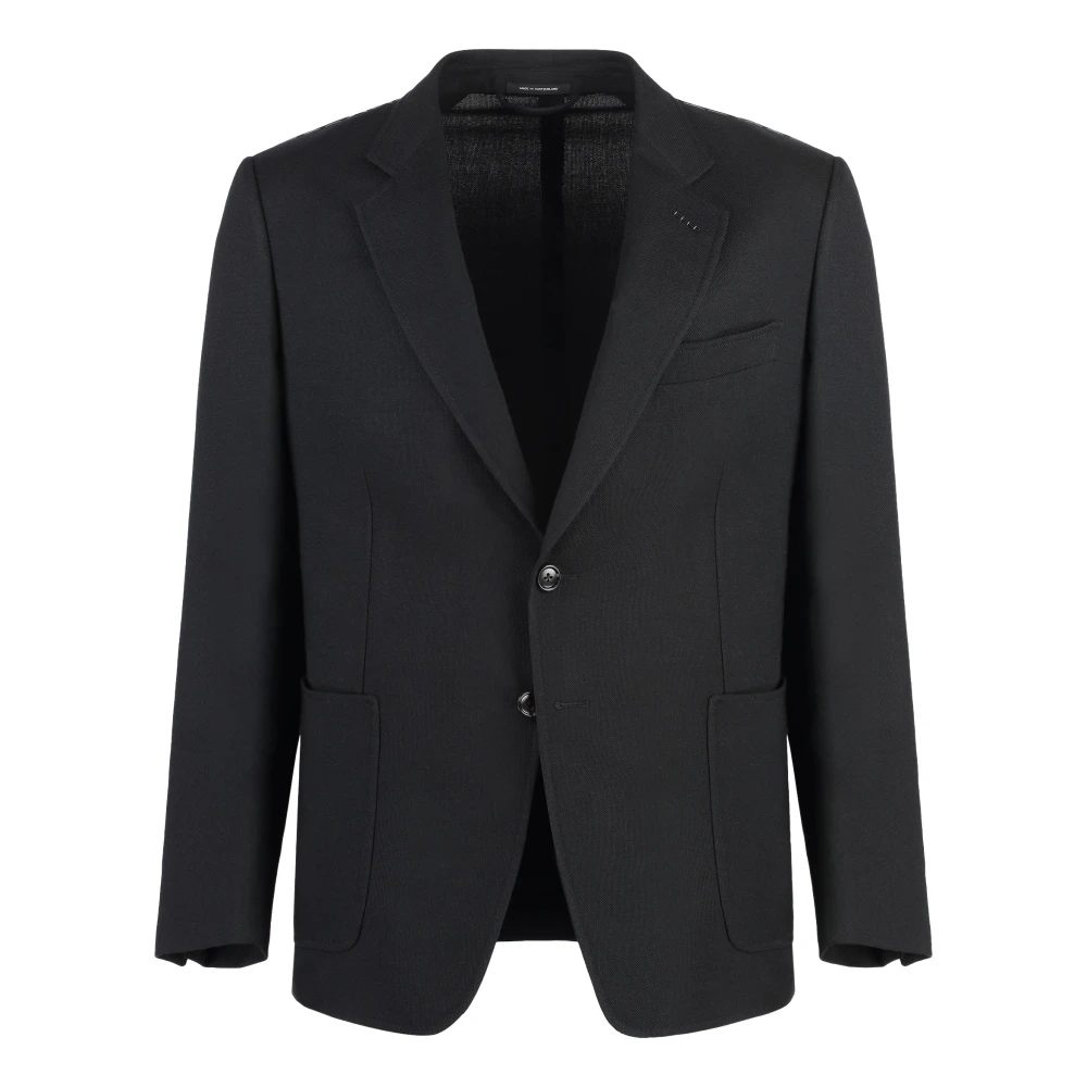 Tom Ford Wollen Reverskraag Jas Black Heren