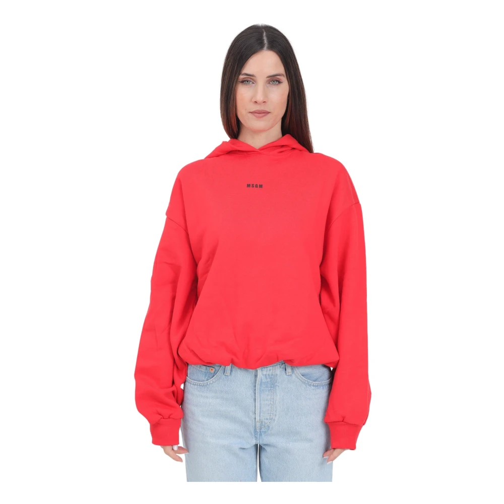 Msgm Rode hoodie met logo print Red Dames