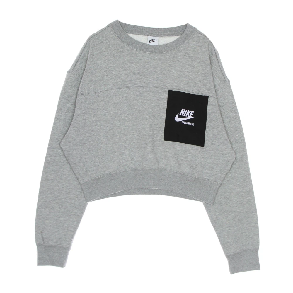 Nike Casual Fleece Crewneck Sweatshirt Gray Dames