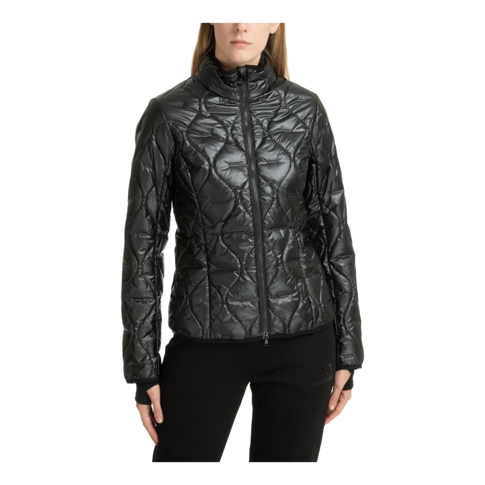 Emporio Armani EA7 Ritssluiting Effen Donsjack Black Dames