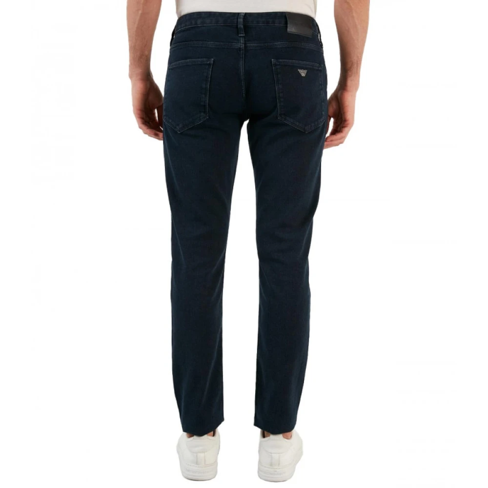 Armani Slim Fit Logo Broek in Blauw Blue Heren