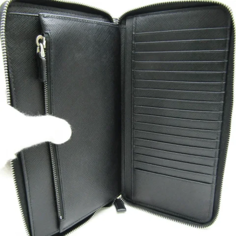 Prada Vintage Pre-owned Leather wallets Black Dames