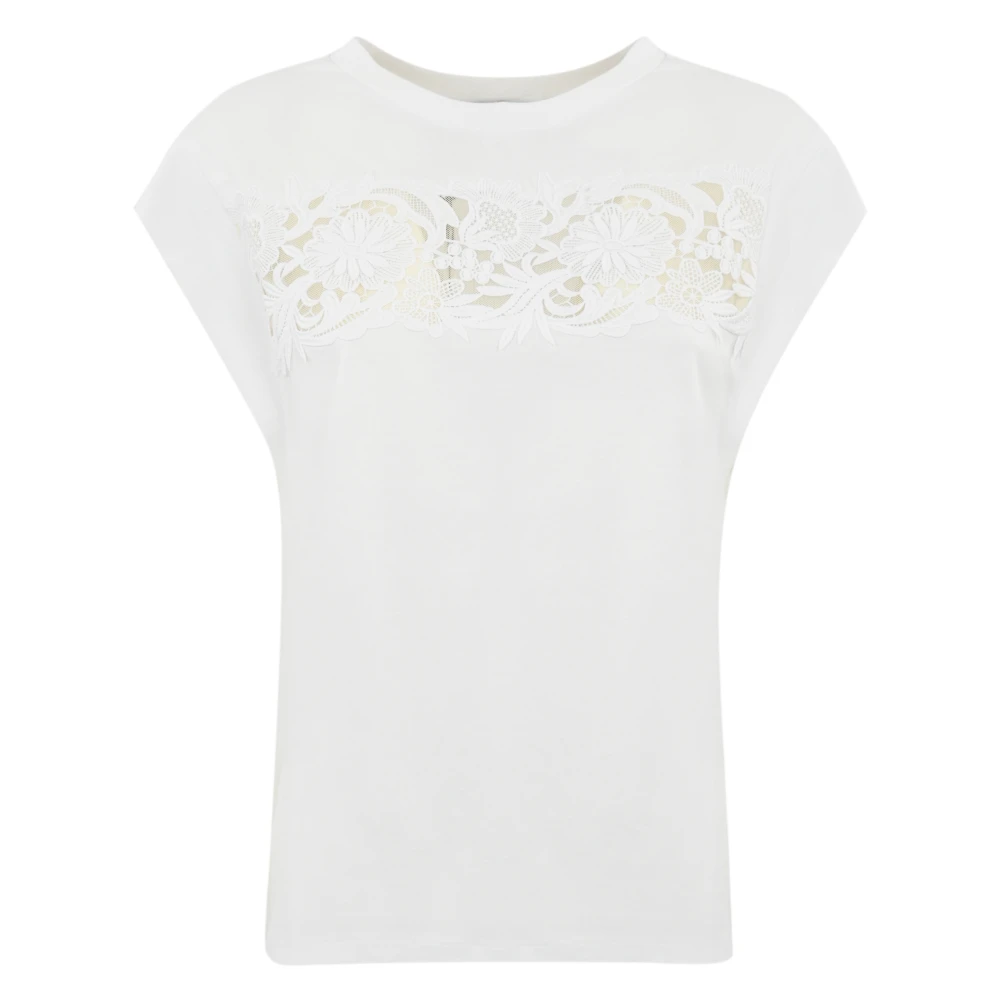 Twinset Wit Bloemen T-shirt en Polo Set White Dames