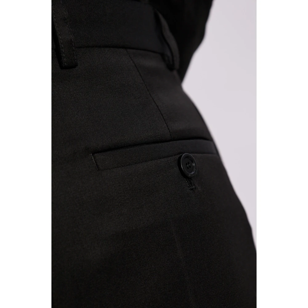 Balenciaga Plooi-voorkant broek Black Dames