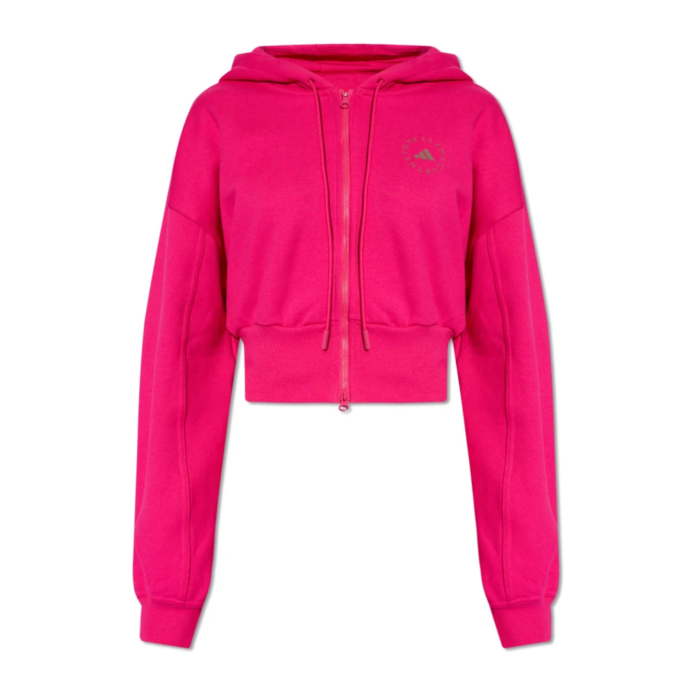 adidas by stella mccartney Cropped hoodie met logo Pink Dames