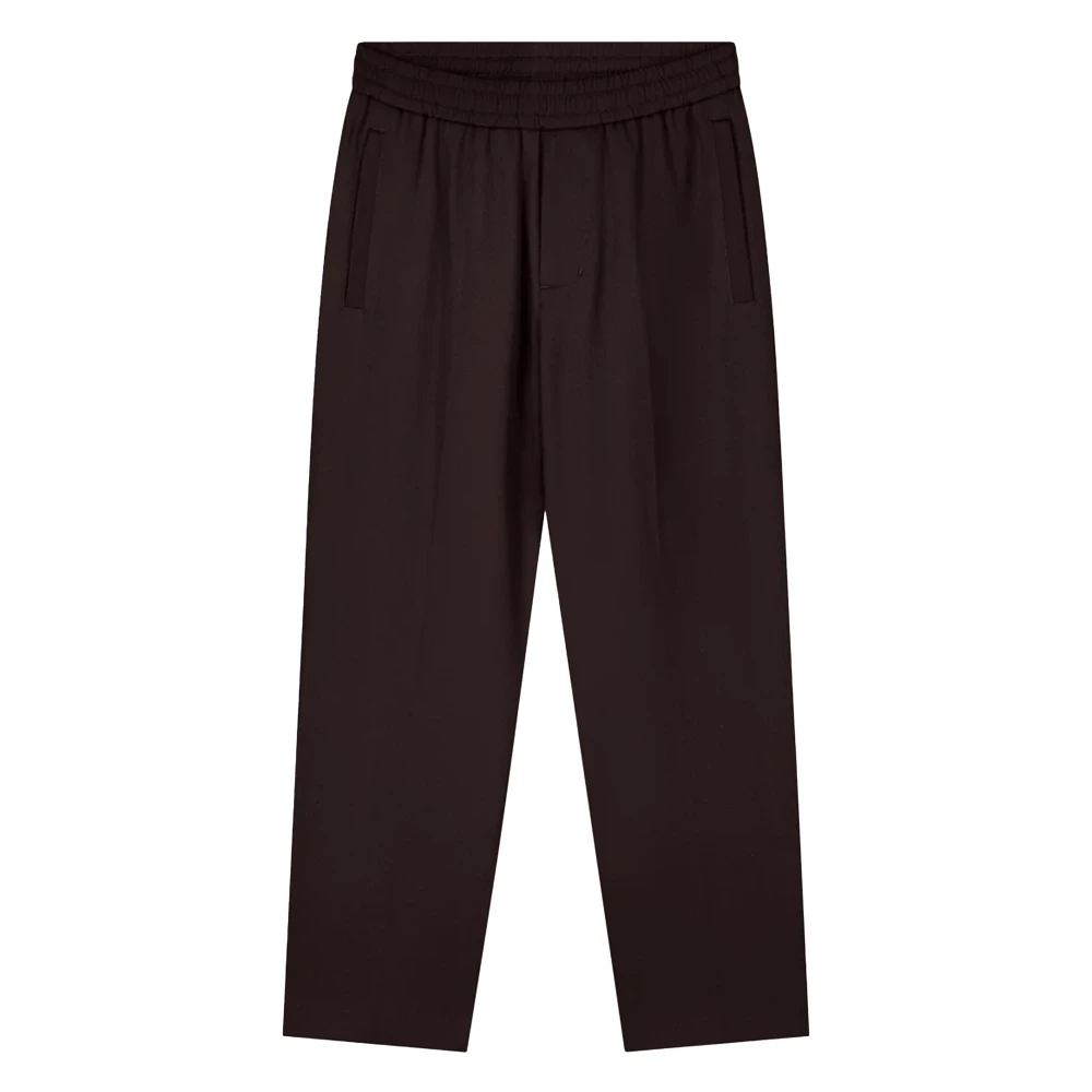 Olaf Hussein Slim Elastische Broek Brown Heren