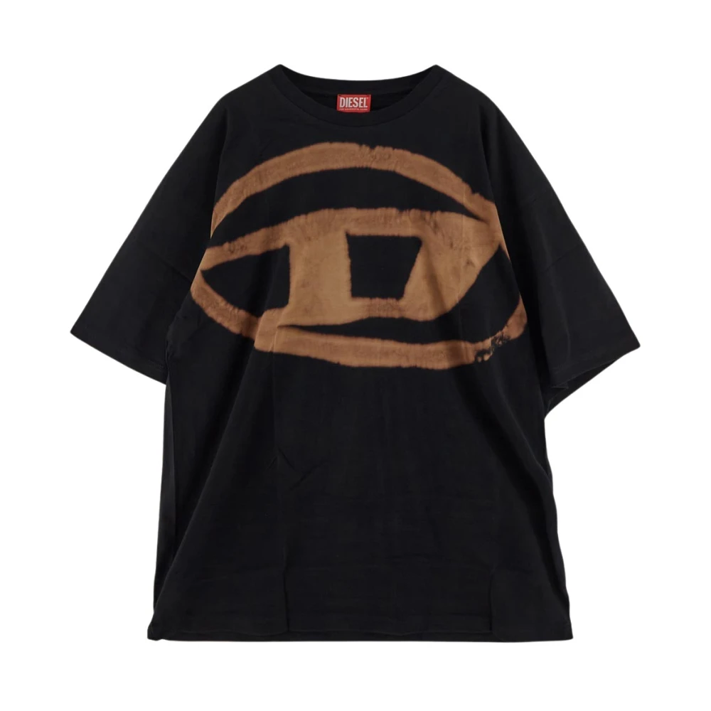 Diesel Katoenen Logo T-shirt Black Heren